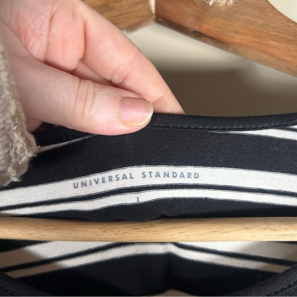 Universal Standard Iconic Geneva Dress Black White Stripe Maxi Size L US 3X - Picture 4 of 8